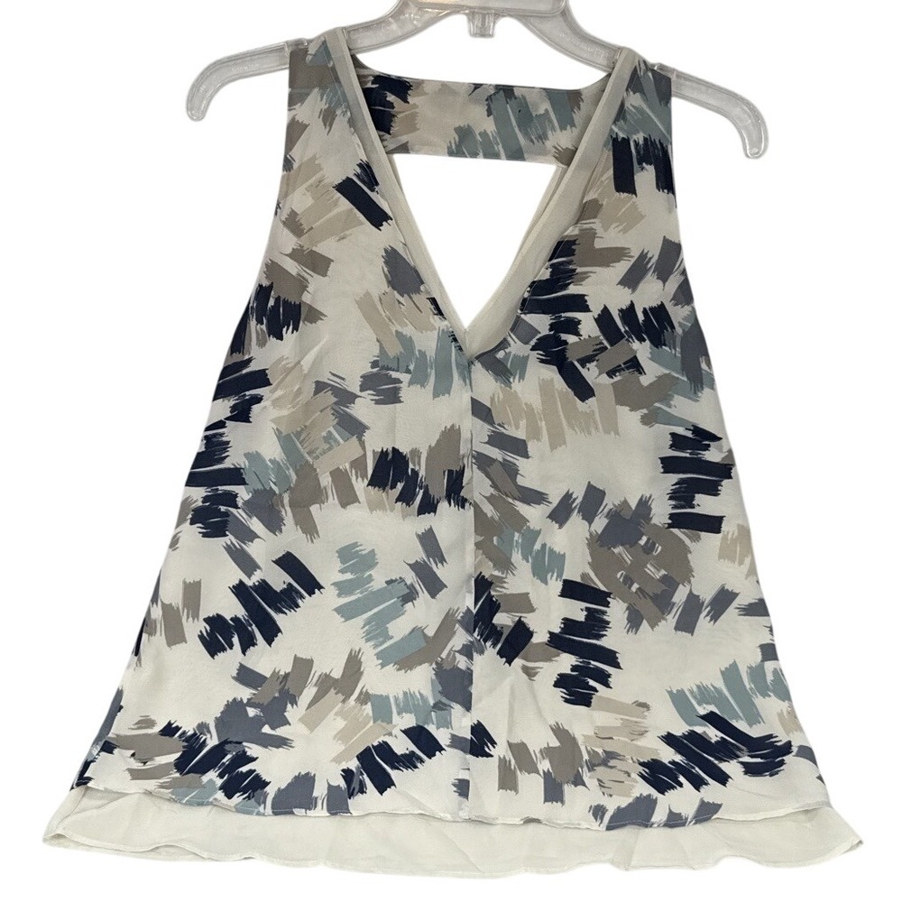 Abstract Paintbrush Print Chiffon Tank Top Fits Like A  Medium Sleeveless